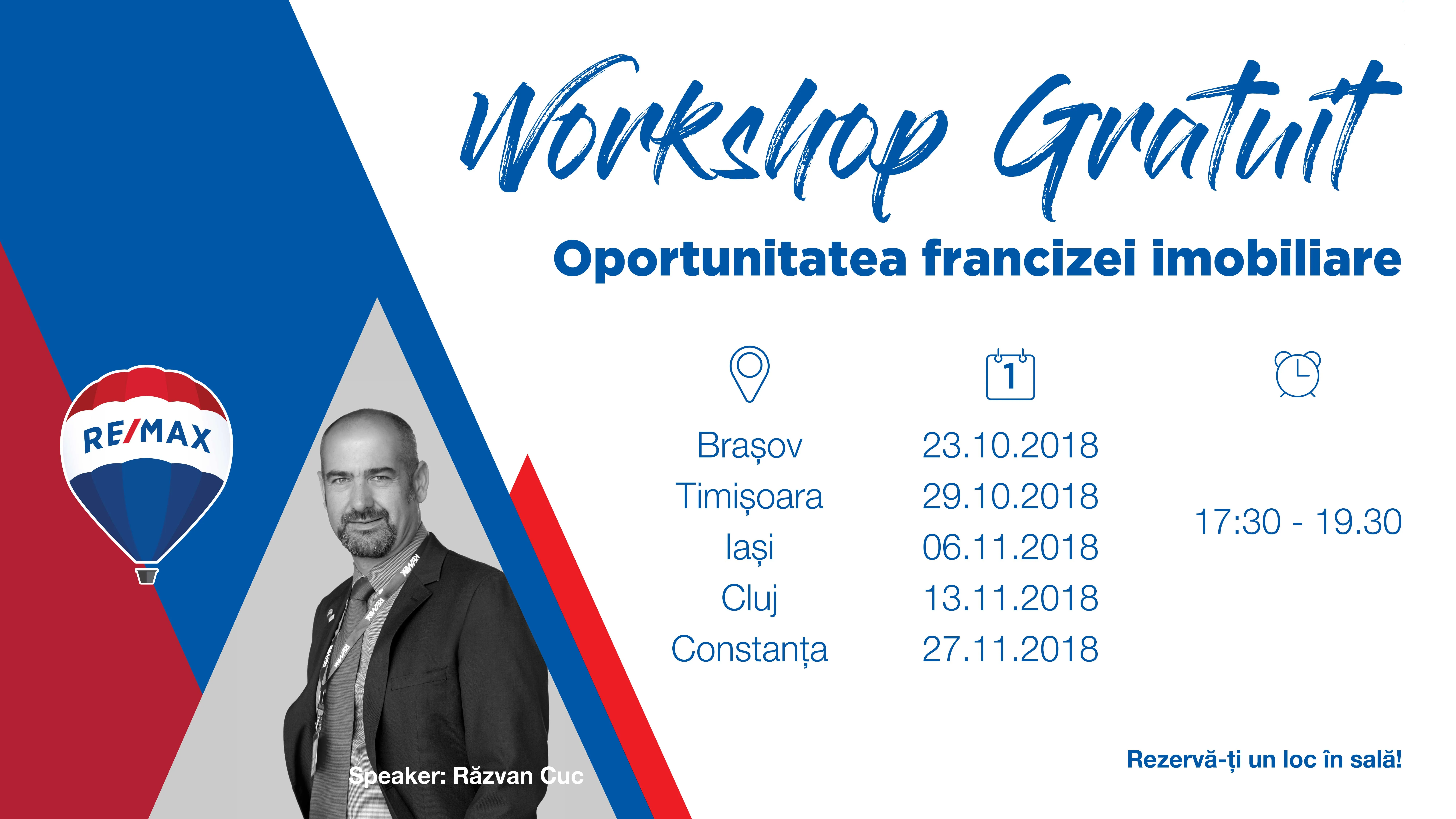 Workshop gratuit Cluj! Oportunitatea francizei imobiliare.